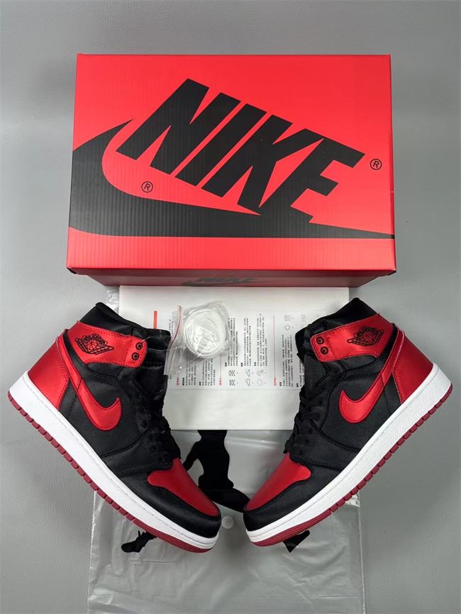 Women's Running Weapon Air Jordan 1 Red/Black Shoes 0452